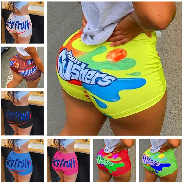 

women shorts printing women gym wear yoga short pants summer outdoors skinny fitness sportswear shorts clothes 9 color, White