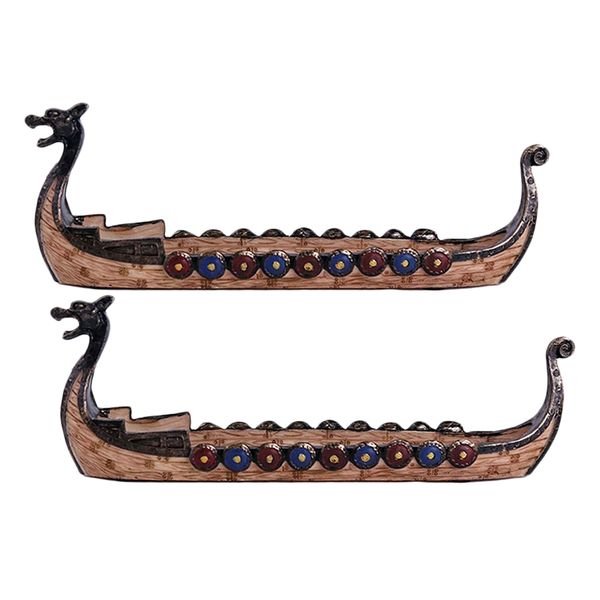 

2pcs resin dragon on viking boat ornament for festival aquarium ornament