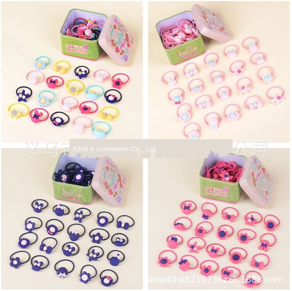 

cute children's strong durable rubber hair band girls' rubber band hair tie headline headwear, Slivery;white