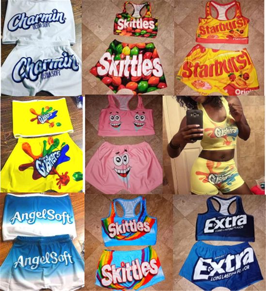 

18 стили дизайнер женщины бикини купальники купальники мультфильм трубка топы бюстгальтер vest tank + swim shorts 2pcs set tankinis бич swim, White