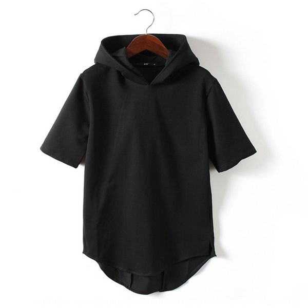 

new korean short-sleeved hooded wizard non-mainstream black fashion new korean men's style casual personality alternative men's st