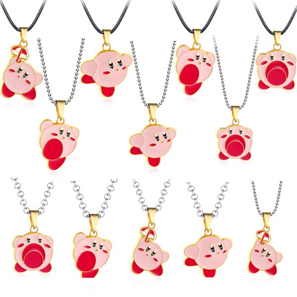 

cute star kirby necklace popopo small pendant children gifts chain bead choker collares for men women jewelry, Silver