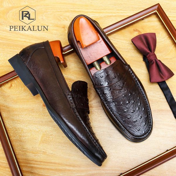 

powerful2020 men's doudou genuine slip-on casual shoes korean style trendy large size soft leather handmade, Black