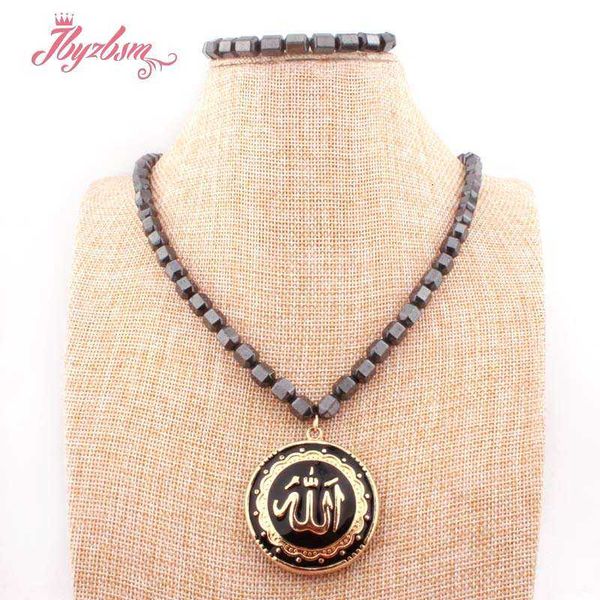 

natural magnetic hematite necklace bracelet column jewelry for women man party christmas new year valentine's day gift pick, Silver