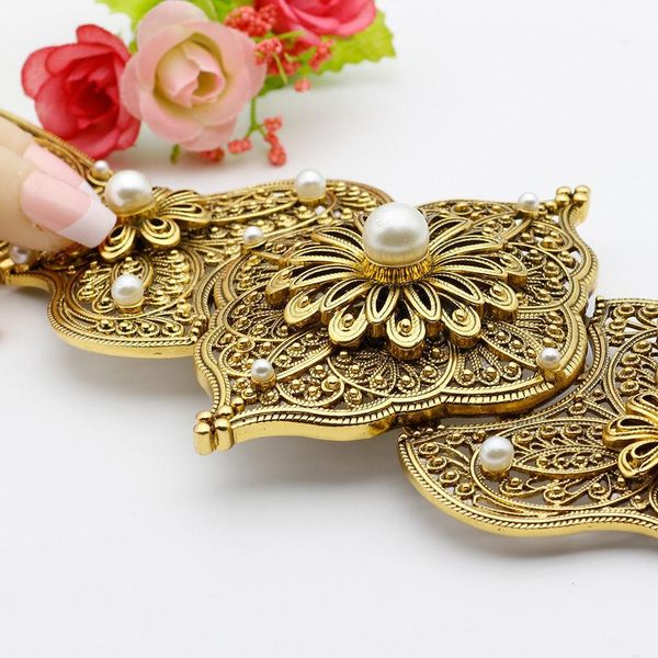 

selling round crystal waist chain medieval gold-color metal belt adjustable length india bridal nigeria wedding flower bead t200508