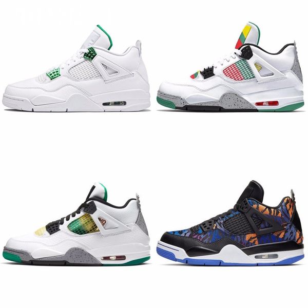 

cool grey 4 pure money metallic pack men basketball shoes 4s pine green court purple university orange red sneaker j#07-268