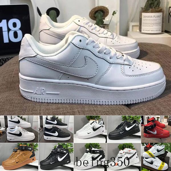 

with box sale 2019 new design forces men low skateboard shoes one 1 knit euro air high women all white black red n6d-k