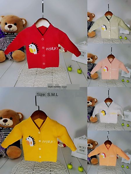 

2020 new round neck long sleeve pure cotton baby cardigan children's cardigan sweater 0-2 years old sweater, Blue