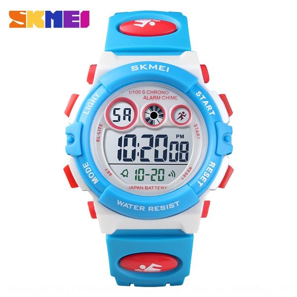 

shikemei sports children's electronic luminous electronic watch students transparent colorful led luminous tide waterproof watch, Blue