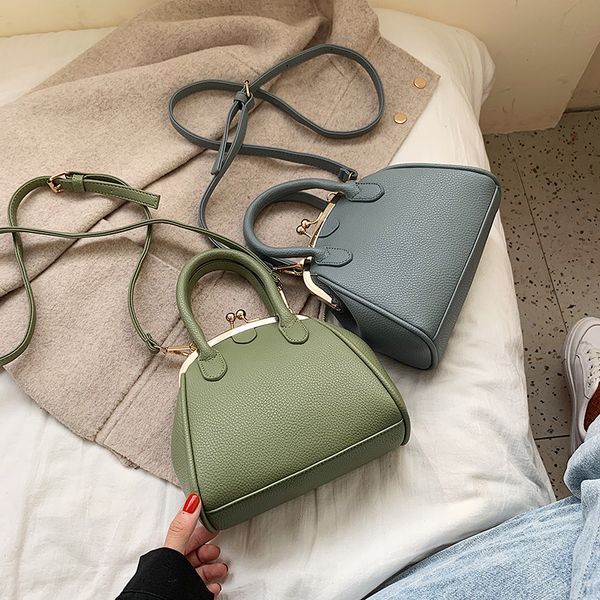 

fashion small bags women's bags 2020 new trend wild simple solid color shoulder shoulder handle clip bag sac main femme