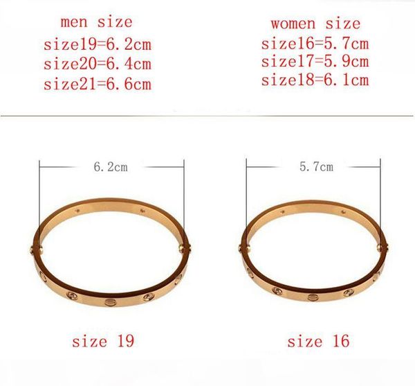 

i classic luxury designer jewelry women bracelets 18k gold 316l stainless steel nail screw bangle love bracelet with original bag, Black