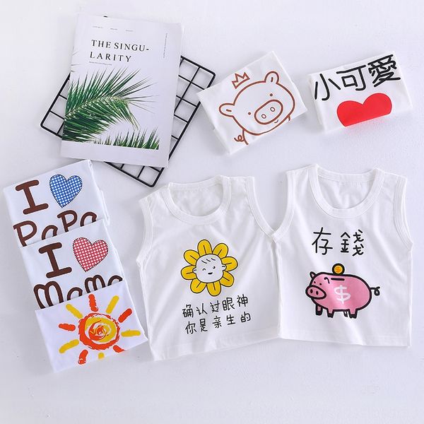 

summer baby thin cotton sleeveless boy children's vest women's camisole baby vest, Blue