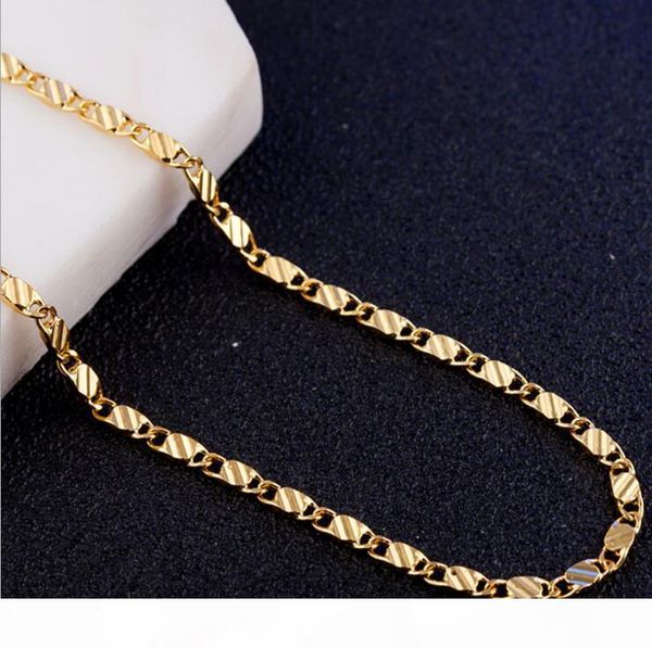 

o 2mm fashion luxury womens jewelry 18k gold plated necklace chain 925 silver plated chains necklaces gift wholesale accessories