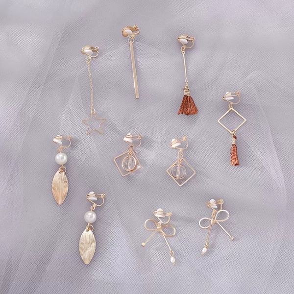 

серьги способа уха манжета сжатый стиль eardrop один комплект включает пять пар ушей зажим для нет пирсинг уха девиц, Silver