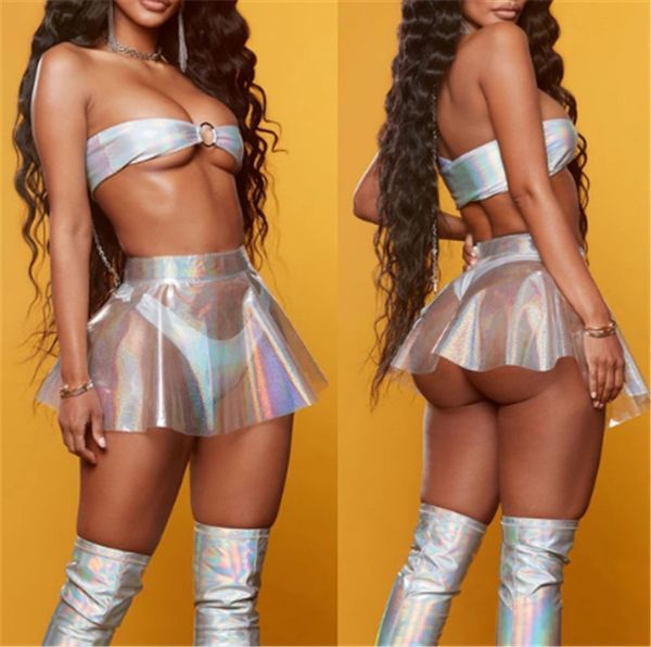 

2020 new solid women transparent pleated skirt clubwear high waist see through short mini skirt summer skirt fast shipping, Black