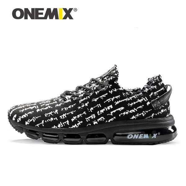 

onemix 2020 мужская обувь обувь дышащая сетка открытый женщины ходьба обувь массаж мужской кроссовки легкая пробежка спортивная обувь, Black