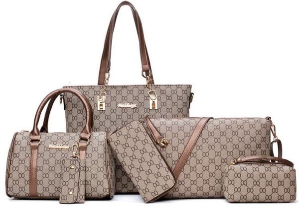 

designer women's bag 2020 new fashion pu oblique cross-body bags large capacity six-piece shoulder bag ready to ship