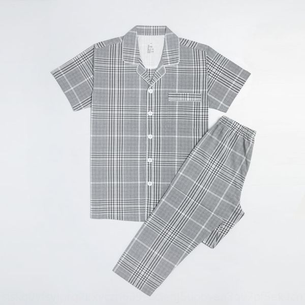 

stf90 spring-summer new arrivals home pajamas pajamas cotton muji-style short sleeve women's sleepwear japanese home set couple pajam, Black;brown