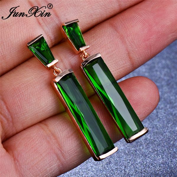 

cute female blue purple green drop earrings fashion rose gold color wedding earrings for women vintage long dangle, Silver