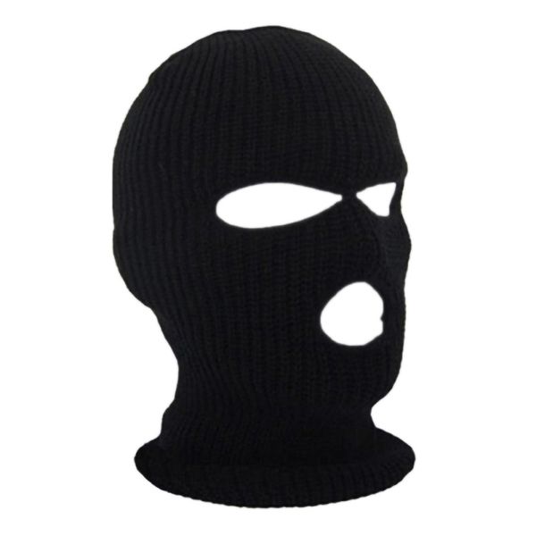 

cycling caps & masks 3-hole ski mask balaclava knit hats face shield beanie snow winter neck warmer bike motorcycle helmet covers #, Black