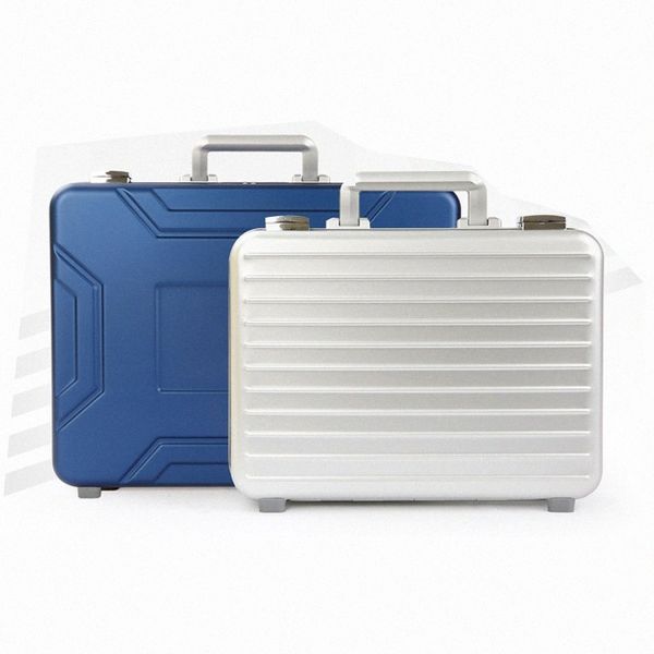 

mens metal briefcase aluminium magnesium alloy travel case tsa lock briefcase high end thin style tote document case vg1h#