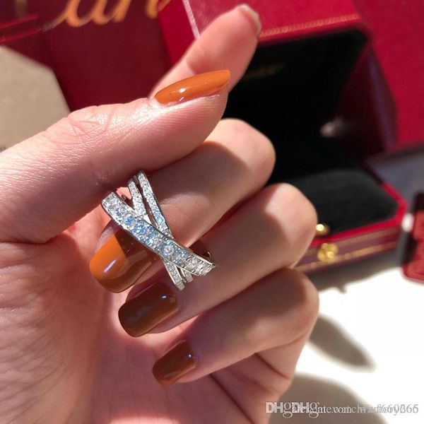 

womens jewelry rings 925 sterling silver diamond ring cart brand luxury bague dame anello donna anel de senhora original box