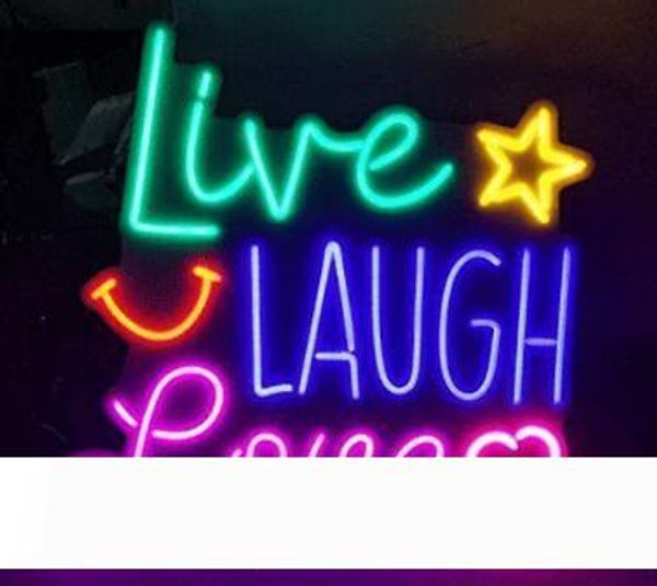 

neon signs gift live laugh love real glass beer bar pub store party homeroom decor 19x15