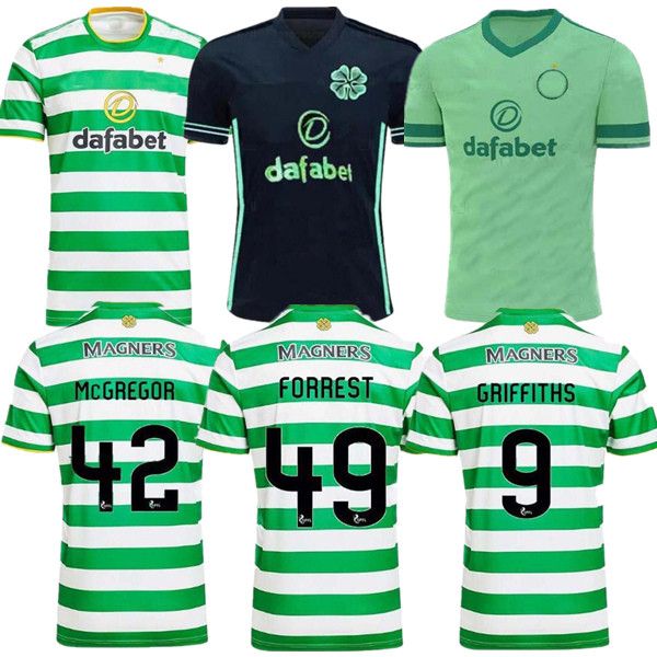 

20 21 celtic fc soccer jerseys mcgregor griffiths 2020 2021 klimala forrest brown rogic christie edouard home men + kids football shirts, Black;yellow