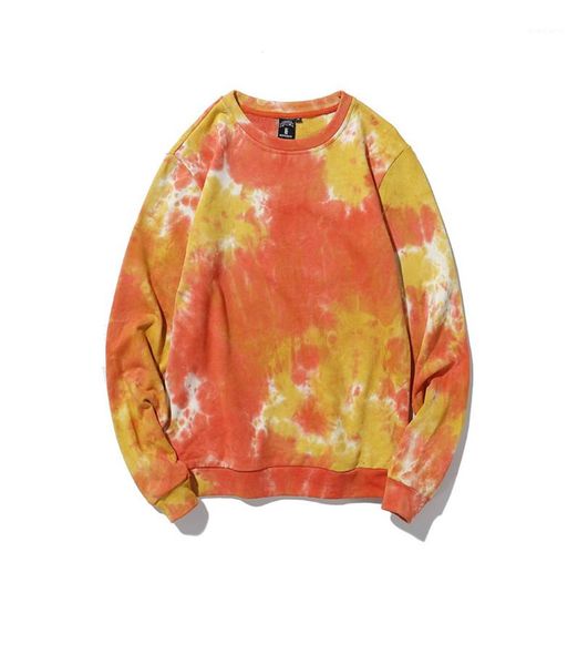 

fashion hoodies man high street autumn o-neck long sleeve couple sweatshirts men hiphop clothes mens tie dye, Black