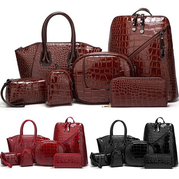 

new trend six piece crossbody bag womens combination shoulder bag european and american style pu leather handbag wallets capricorn1978