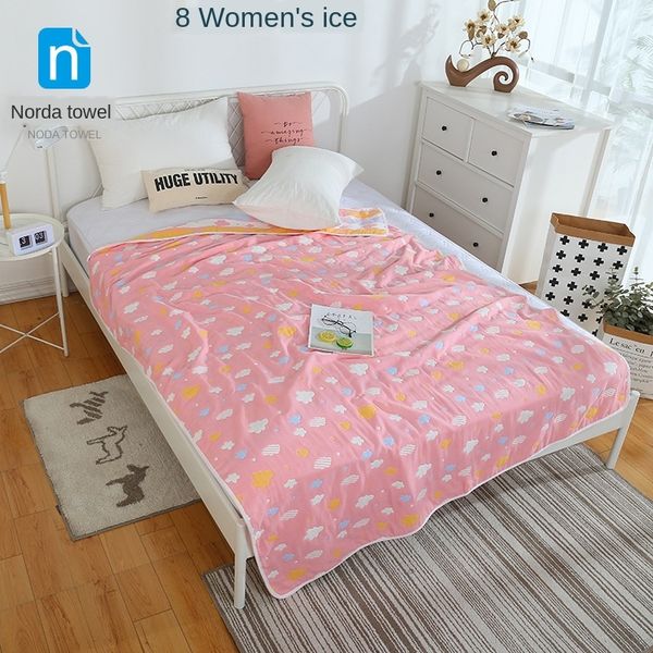 

jrjxh 40 strands six-layer gauze printed conditioning towel air conditioner air conditioning blanket single and double pure cotton gauze tow