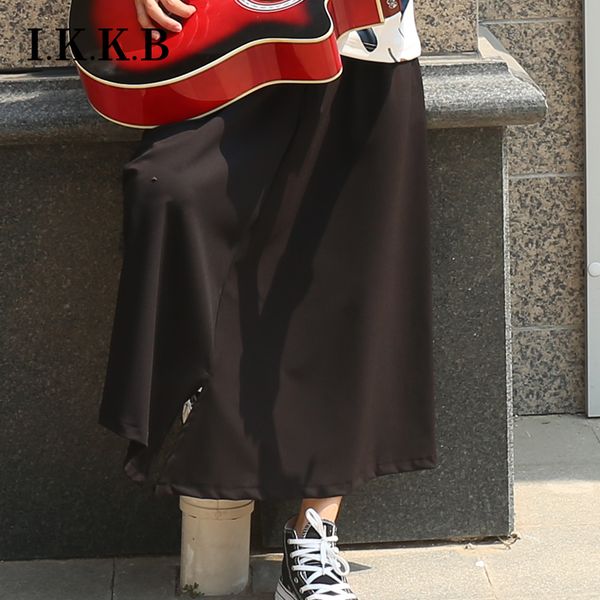 

spring 2020 summer pants men's wide-legged quarter-length casual pants loose-fitting dark-series black samurai skirt split