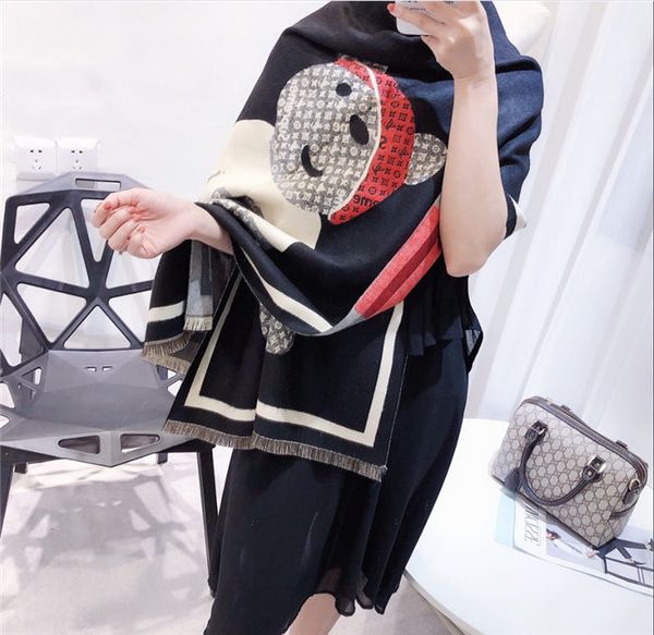 

a warm and luxurious autumn/winter scarf for women is a good match for an air-conditioned room180*70cm, Blue;gray