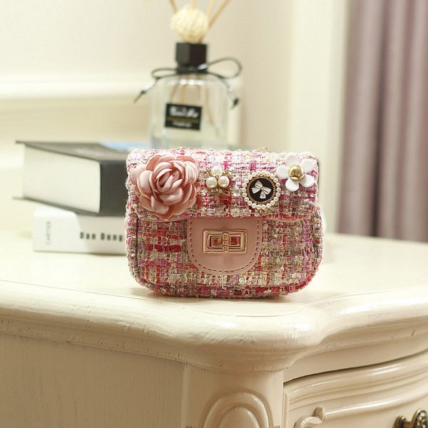 

cotton wool floral children school bags kids travel messenger cross-body pouches money bags for kindergarten baby girls