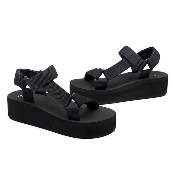 

cosmagic fashion women sandals 2020 new summer beach wedge trifle hook loop black platform sandalias shoe cs08