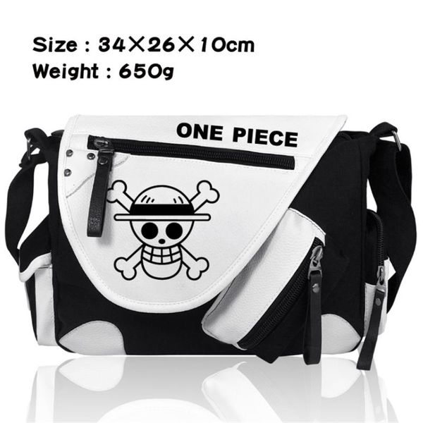 

fashion men canvas shoulder bag anime one piece luffy law zip messenger bag schoolbag crossbody handbag concise leisure