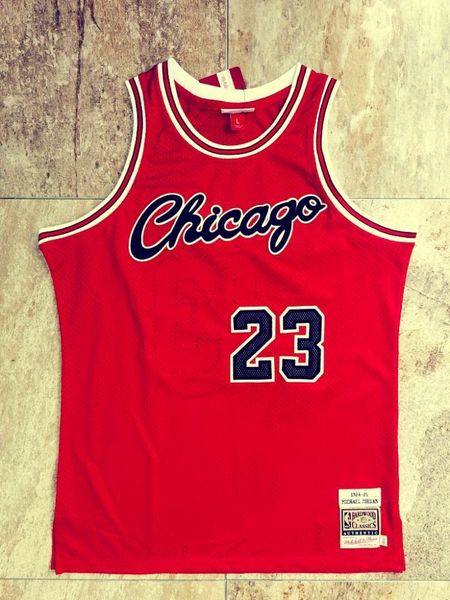 

men's 23# michael jor dansn mitchell ness 1984-85 red jersey, Gray