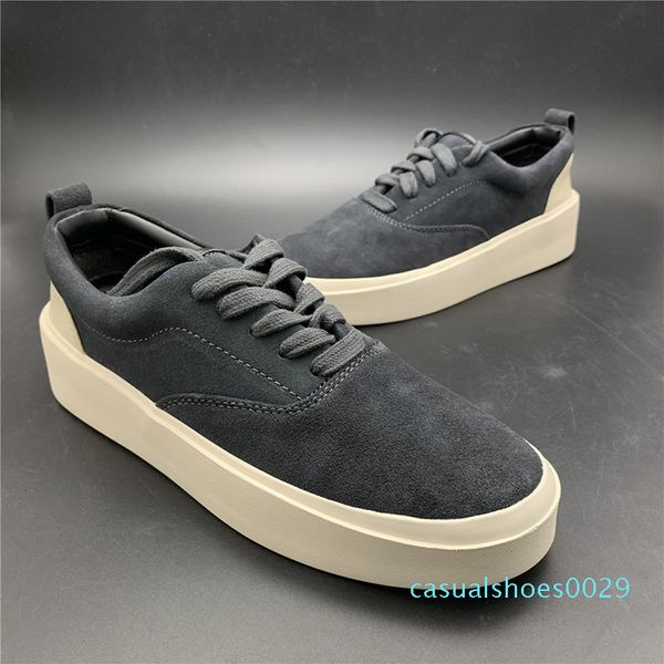 

обновление страх mens casual обувь сезона 5 suede скейтбординг обувь италия luxury слип-on fog модельер обувь c29, Black