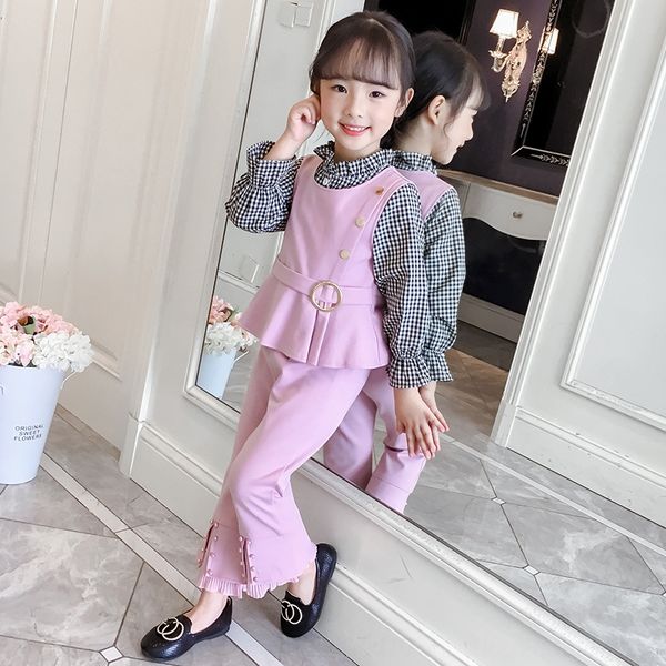 

new children's 2019 autumn girl foreign flavor casual set in the the child is 2019 ready big xiao xiang feng three-piece ready