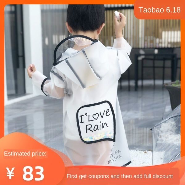 

children's baby beads kindergarten coat protection cloak rain gear boy's poncho kid's rain gear transparent girl's child, Red;brown