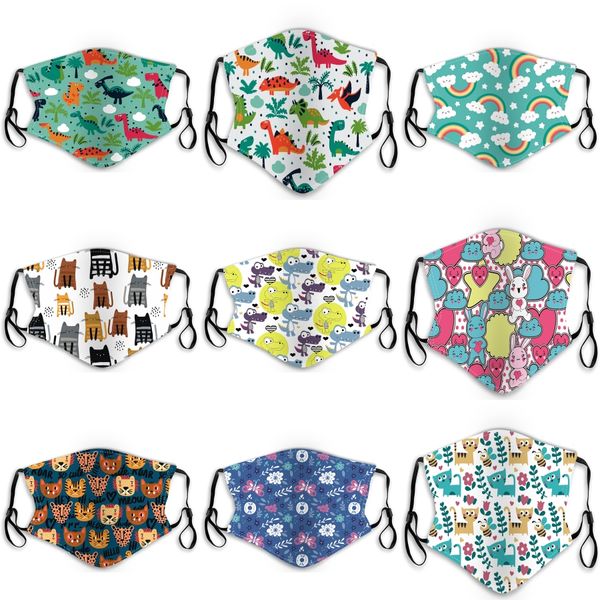 

child designer active protective masks boys girls cartoon mouth face masks kids anti-dust breathable earloop washable reusable cotton mas#68