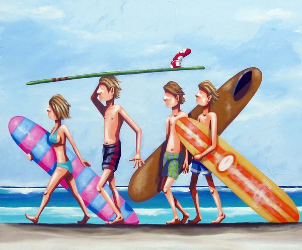 

beach surf single fin fun home decor handpainted & hd print oil painting on canvas wall art canvas pictures 5104