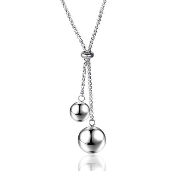 

oufei long pendant necklace steel ball stainless steel woman 2020 sweater chain fashion jewelry accessories choker, Silver