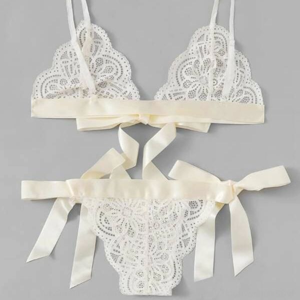 

vrrg9 ten thousand women's three-point butterfly big bow split ten thousand women's three-point butterfly underwear big bow split, Black;white