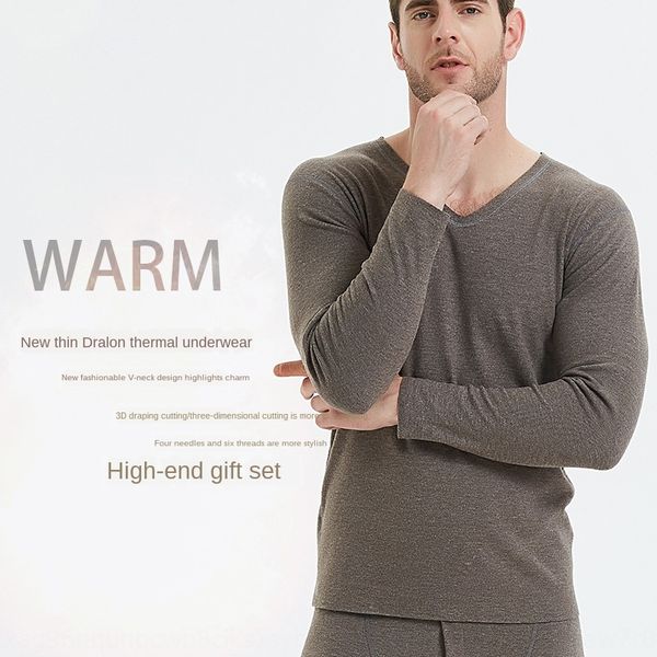 

new men's thermal seamless thermal underwear set clothes autumn pants autumn and winter underwear, Black;white