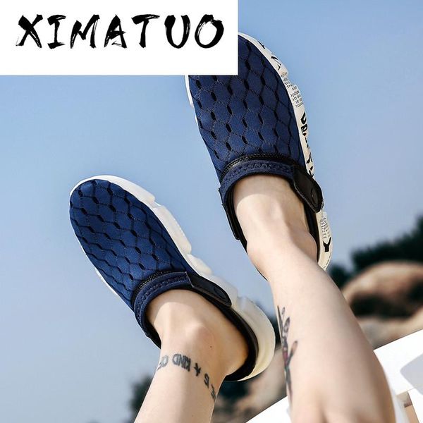 

crocse summer men sandals casual water beach slippers lightweight shoes man outdoor garden breathable men sandals, Black