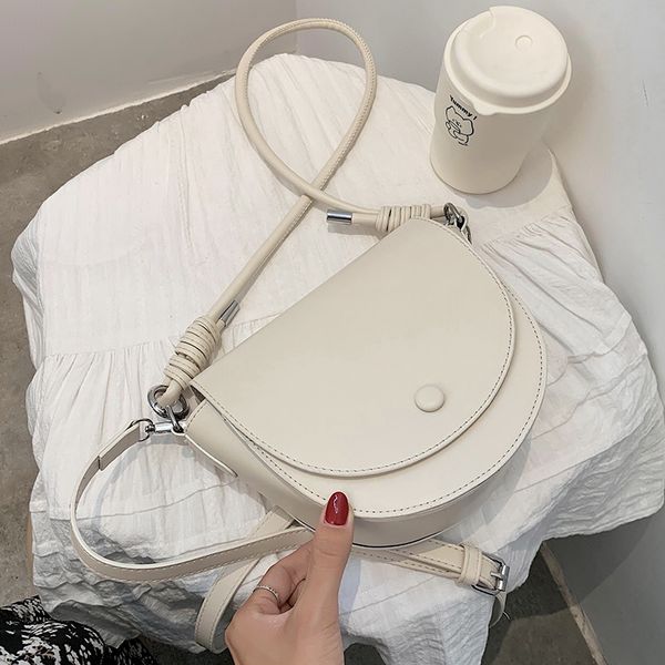 

simple small pu leather crossbody bags for women 2020 summer solid color travel shoulder handbags fashion travel saddle bag