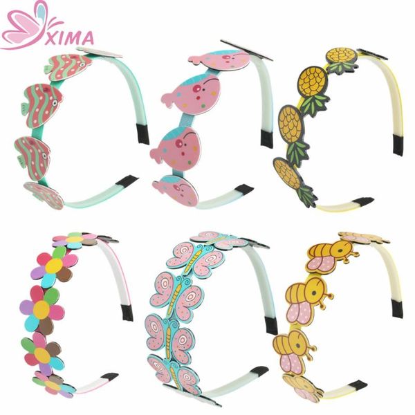 

hair accessories xima 1pc lovely girls cartoon hairband plastic butterfly headband with teeth headwear for kids gifts, Slivery;white
