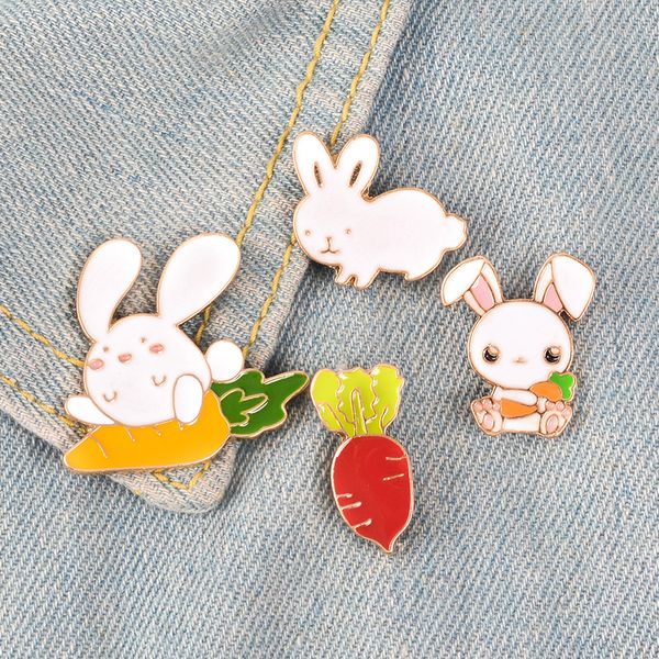 

1 pc creative brooch ornament cartoon little carrot decoration badge brooch clothing bag decorating accessories, Gray