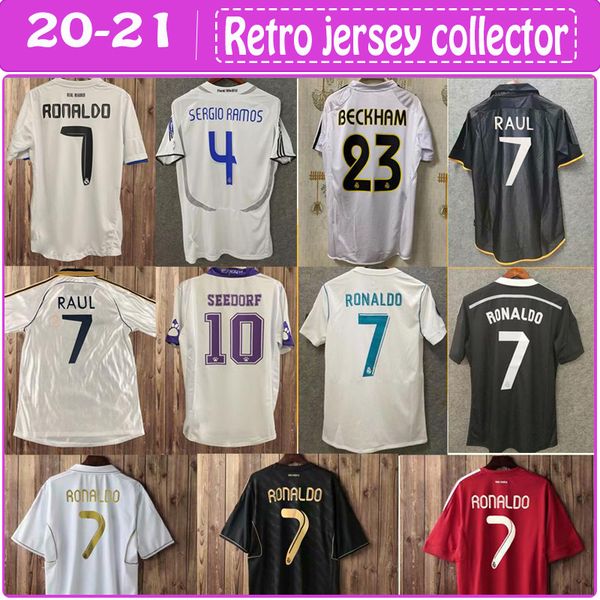 

1997-2000 real madrid seedorf raul mens retro soccer jerseys 2001-2007 zidane beckham 2011-2018 ronaldo kaka' sergio ramos football shi, Black;yellow